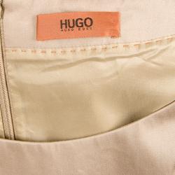 Pre Owned Hugo by Hugo Boss Beige Sleeveless Dress M
