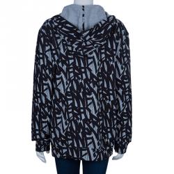 Hugo by Hugo Boss Grey and Black Sweater L
