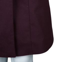 Pre Owned  Hugo Boss Burgundy Wool Overcoat L