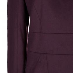 Pre Owned  Hugo Boss Burgundy Wool Overcoat L