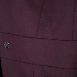 Pre Owned  Hugo Boss Burgundy Wool Overcoat L