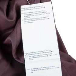 Pre Owned  Hugo Boss Burgundy Wool Overcoat L