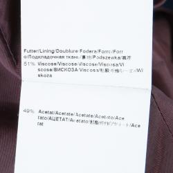 Pre Owned  Hugo Boss Burgundy Wool Overcoat L