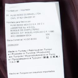 Pre Owned  Hugo Boss Burgundy Wool Overcoat L