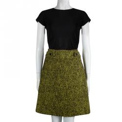 Hugo By Hugo Boss Yellow Textured Knit Regilla Skirt M