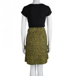 Hugo By Hugo Boss Yellow Textured Knit Regilla Skirt M