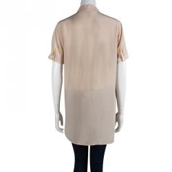 Hugo By Hugo Boss Pastel Pink Silk Button Front Elphie Blouse L