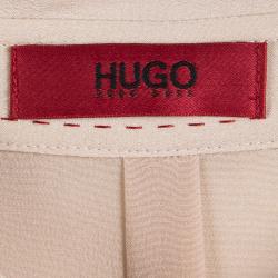 Hugo By Hugo Boss Pastel Pink Silk Button Front Elphie Blouse L
