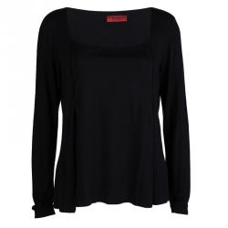 Hugo By Hugo Boss Black Knit  Square Neck Top M