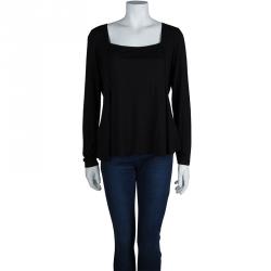 Hugo By Hugo Boss Black Knit  Square Neck Top M