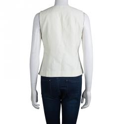 Pre Owned Hugo by Hugo Boss Cream Sleeveless Cotton Top M