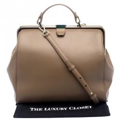 Hugo Boss Brown Leather Romy Top Handle Bag