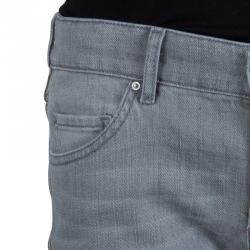 Isabel Marant Etoile Grey Embroidered Side Stripe Detail Denim Jeans L
