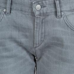 Isabel Marant Etoile Grey Embroidered Side Stripe Detail Denim Jeans L