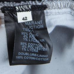 Isabel Marant Etoile Grey Embroidered Side Stripe Detail Denim Jeans L