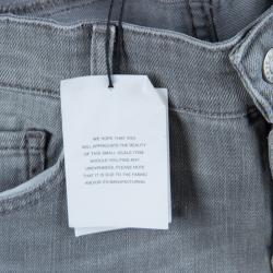 Isabel Marant Etoile Grey Embroidered Side Stripe Detail Denim Jeans L