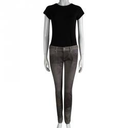 Isabel Marant Grey Printed Low Rise Skinny Viktor Jeans M