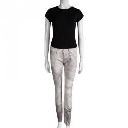 Isabel Marant Off White Printed Low Rise Skinny Viktor Jeans M