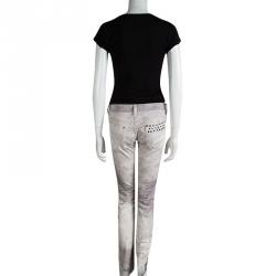 Isabel Marant Off White Printed Low Rise Skinny Viktor Jeans M