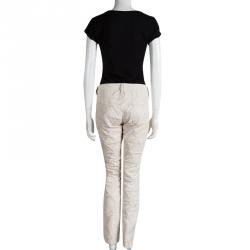 Pre Owned Isabel Marant Pastel Pink Denim Geometric Paneled Stanford Jeans L