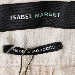 Pre Owned Isabel Marant Pastel Pink Denim Geometric Paneled Stanford Jeans L