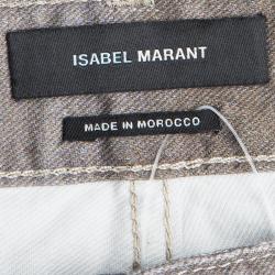 Pre Owned Isabel Marant Grey Printed Denim Studded Pocket Detail Viktor Jeans M