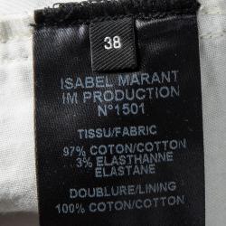 Pre Owned Isabel Marant Grey Printed Denim Studded Pocket Detail Viktor Jeans M