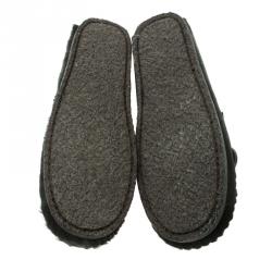 Pre Owned Isabel Marant Étoile Black Calf Hair Fell Bow Moccasins Size 37