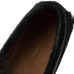 Pre Owned Isabel Marant Étoile Black Calf Hair Fell Bow Moccasins Size 37