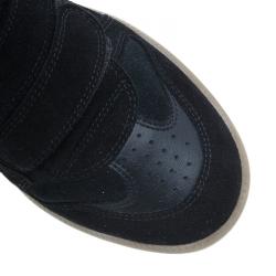 Isabel Marant Black Suede Bekett Wedge Sneakers Size 38