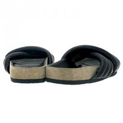 Pre Owned Isabel Marant Black Lambskin Holden Flat Sandals Size 38