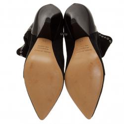 Pre Owned Isabel Marant Black Leather and Suede Lance Ankle Boots Size 38