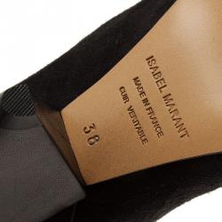 Pre Owned Isabel Marant Black Leather and Suede Lance Ankle Boots Size 38