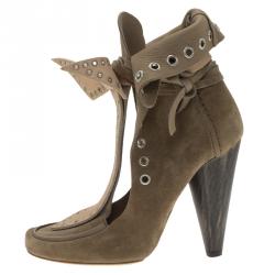 Isabel Marant Beige Suede Milla Eyelet Ankle Boots Size 37