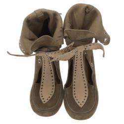 Isabel Marant Beige Suede Milla Eyelet Ankle Boots Size 37