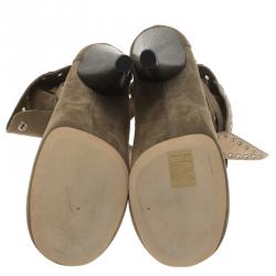 Isabel Marant Beige Suede Milla Eyelet Ankle Boots Size 37