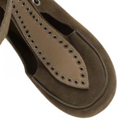 Isabel Marant Beige Suede Milla Eyelet Ankle Boots Size 37