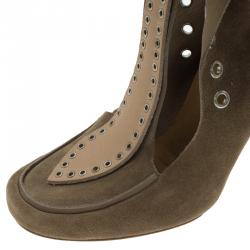 Isabel Marant Beige Suede Milla Eyelet Ankle Boots Size 37