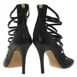 Pre Owned Isabel Marant Black Leather Paw Strappy Sandals Size 37