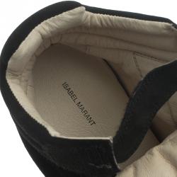 Pre Owned Isabel Marant Black Suede and Brown Calf Hair Bekett Wedge Sneakers Size 39