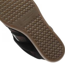 Pre Owned Isabel Marant Black Suede and Brown Calf Hair Bekett Wedge Sneakers Size 39