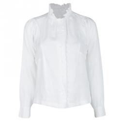 Isabel Marant Etoile White Linen Cut Out Detail Delphine Blouse M