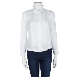 Isabel Marant Etoile White Linen Cut Out Detail Delphine Blouse M