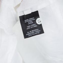 Isabel Marant Etoile White Linen Cut Out Detail Delphine Blouse M