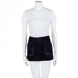 Pre Owned Isabel Marant Etoile Navy Blue Corduroy Mini Skirt M 