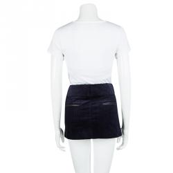 Pre Owned Isabel Marant Etoile Navy Blue Corduroy Mini Skirt M 
