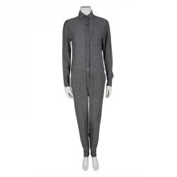 Pre Owned Isabel Marant Etoile Grey Gabardine Peters Long Sleeve Jumpsuit S