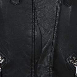 Pre Owned Isabel Marant Etoile Black Quilting Detail Leather Jacket S