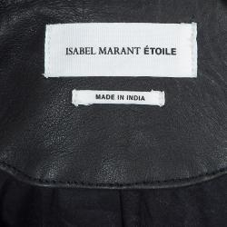 Pre Owned Isabel Marant Etoile Black Quilting Detail Leather Jacket S