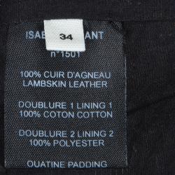 Pre Owned Isabel Marant Etoile Black Quilting Detail Leather Jacket S